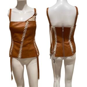 Dolce & Gabbana vintage leather lace up bustier corset